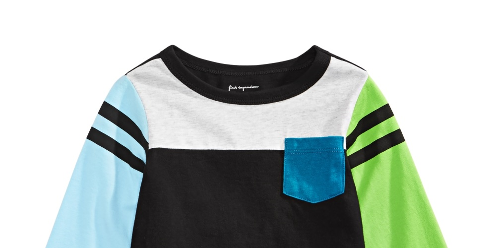 First Impressions Baby Boy's Colorblocked T-Shirt  Black Size 6-9MOS