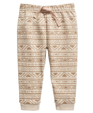 First Impressions Kid's Baby Boys Geo Print Jogger Pants Beige Size 12
