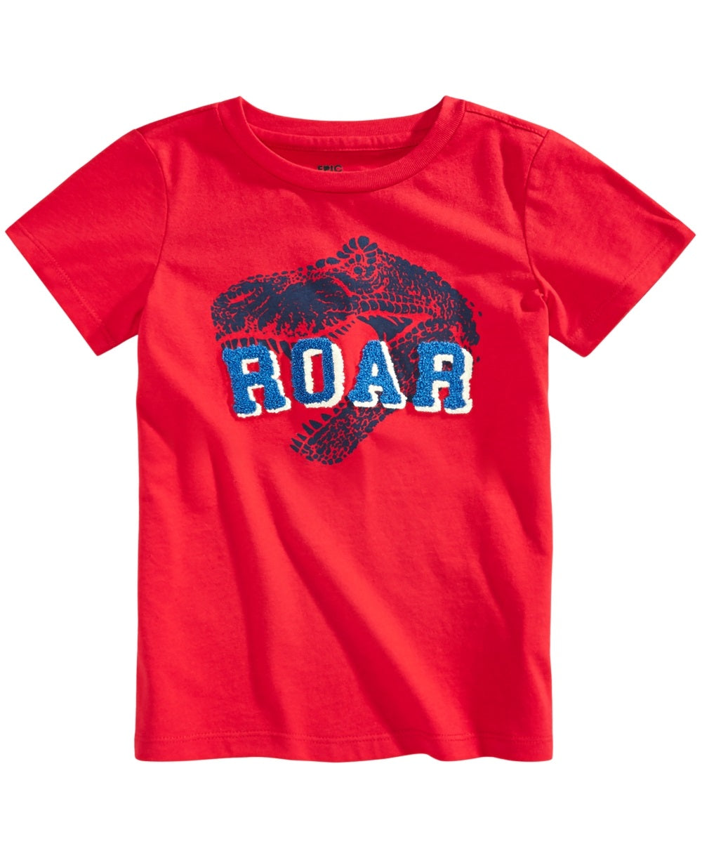 Epic Threads Toddler Boy's Roar Tufted Chenille T-Shirt  Red Size 4