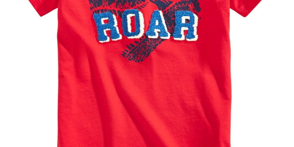 Epic Threads Toddler Boy's Roar Tufted Chenille T-Shirt  Red Size 4