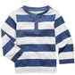 First Impressions Baby Boy's Striped Henley T-Shirt Blue Size 12MOS
