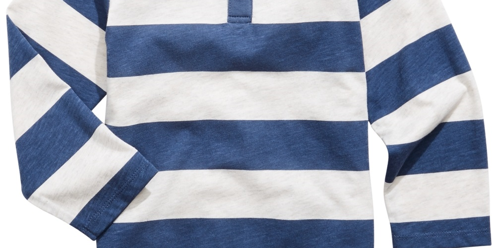 First Impressions Baby Boy's Striped Henley T-Shirt Blue Size 12MOS