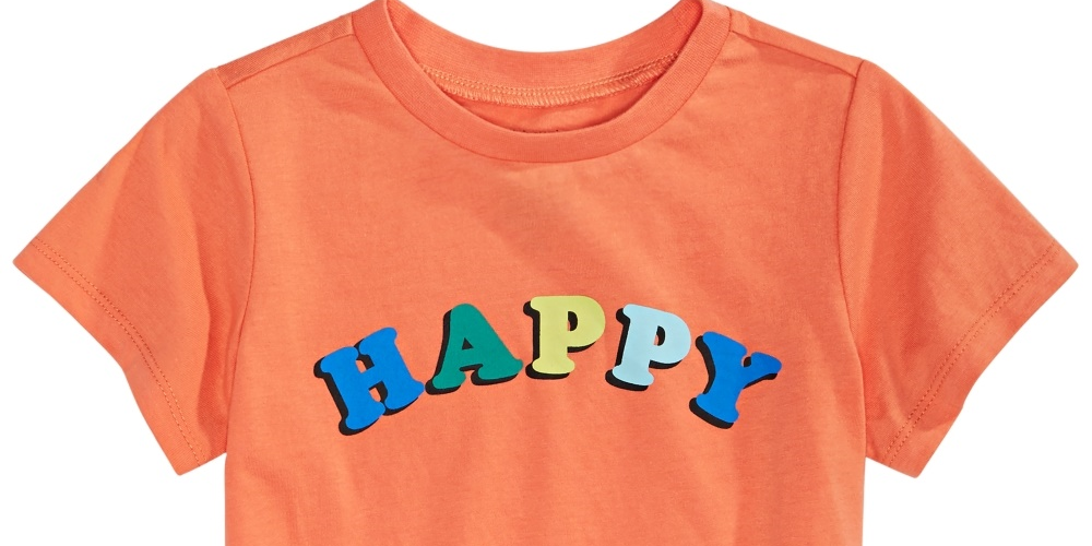 First Impressions Boy's Happy Print Cotton T Shirt Orange Size 2T REG