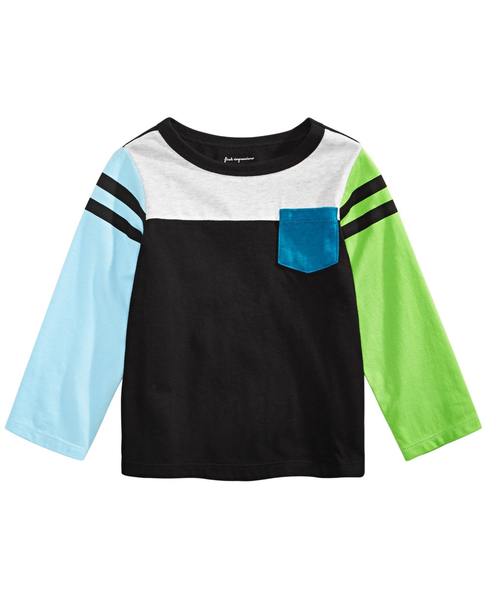 First Impressions Baby Boy's Colorblocked T-Shirt  Black Size 12MOS