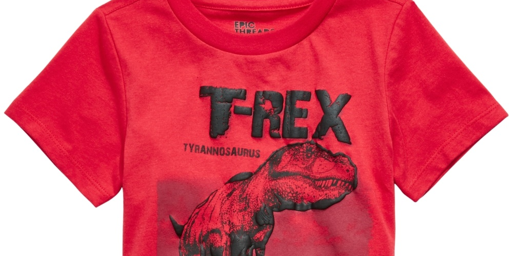 Epic Threads Boy's T Rex T Shirt  Red Size 7