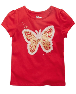 Epic Threads Little Girl's Butterfly T-Shirt Red Size 5