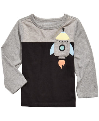 First Impressions Baby Boy's Rocket Print Pocket T-Shirt Black Size 18 Months