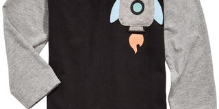 First Impressions Baby Boy's Rocket Print Pocket T-Shirt Black Size 18 Months