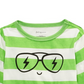 First Impressions Boy's Striped Face Print Cotton T Shirt Green Size 2T REG