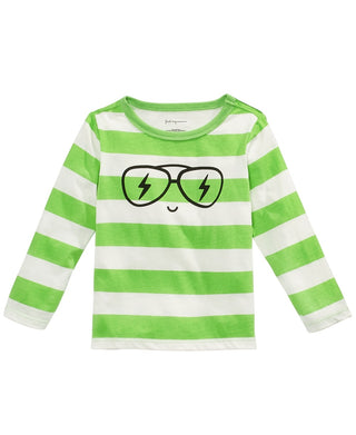 First Impressions Kid's Baby Boys Striped Face Print Cotton T Shirt Green Size 18