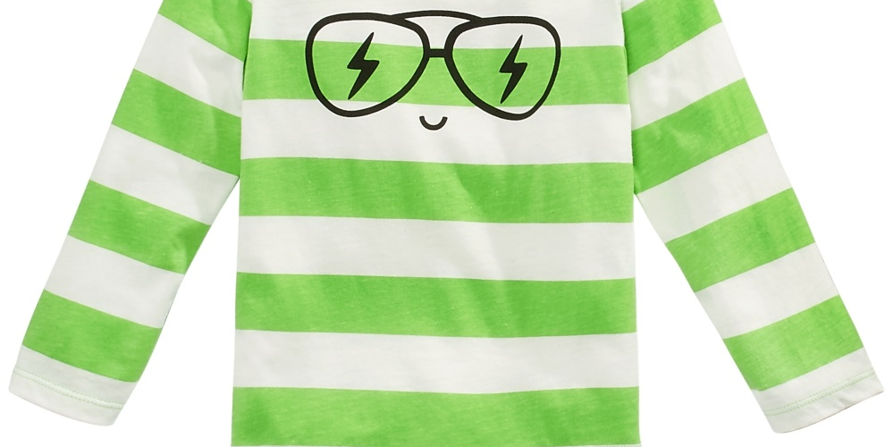 First Impressions Kid's Baby Boys Striped Face Print Cotton T Shirt Green Size 18