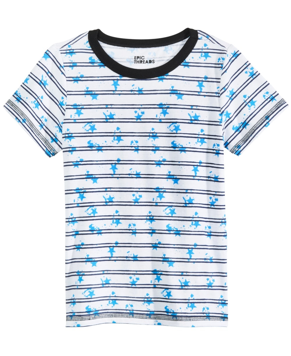Epic Threads Boy's Splatter Stripe T Shirt White Size 2T REG