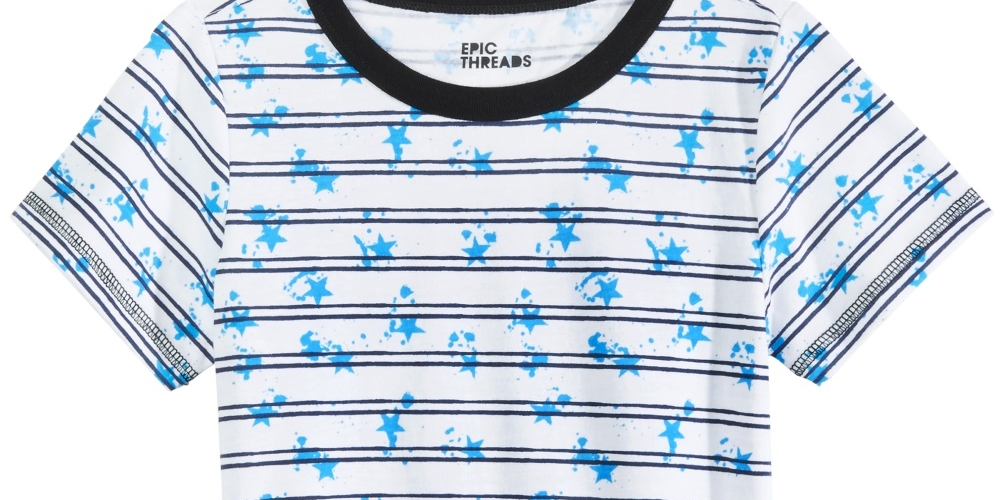 Epic Threads Boy's Splatter Stripe T Shirt White Size 2T REG