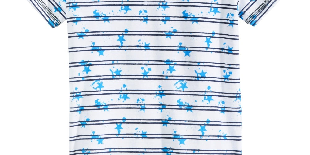 Epic Threads Little Boy's Splatter Stripe T-Shirt White Size 5