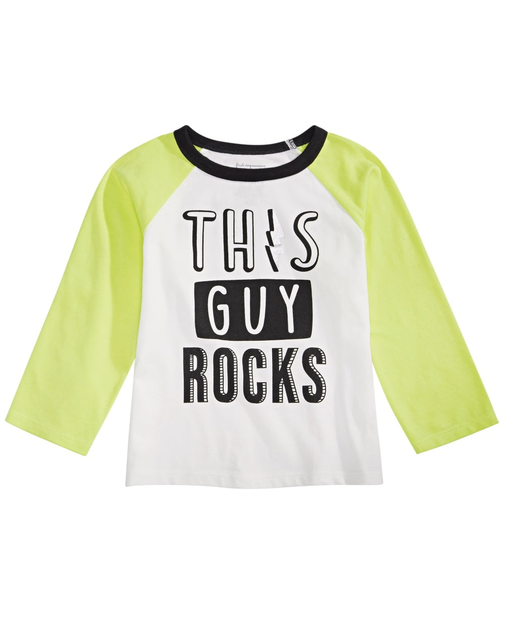 First Impressions Baby Boy's Rock-Print Cotton T-Shirt  White Size 12MOS