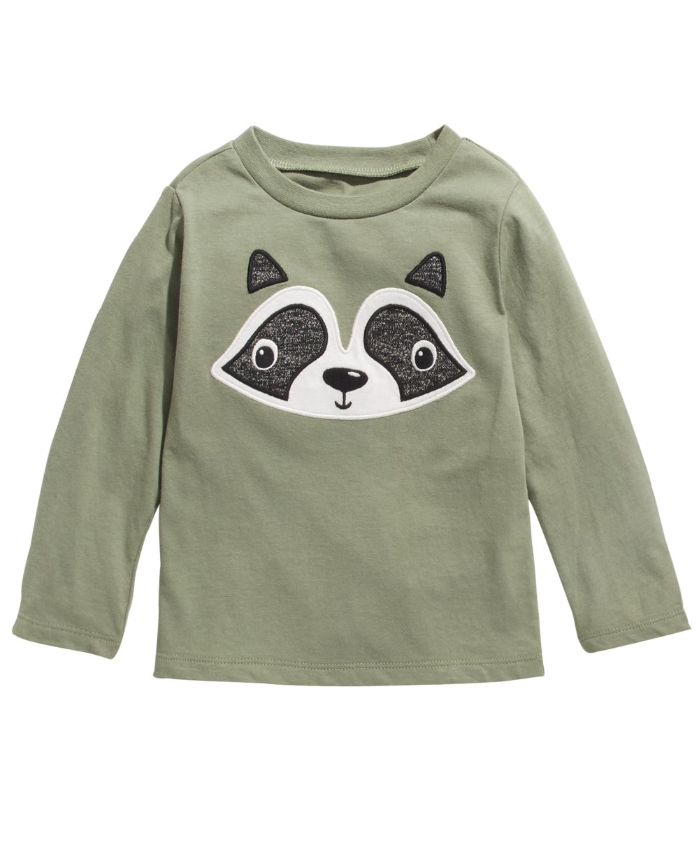 First Impressions Toddler Boy's Raccoon-Print Cotton T-Shirt  Green Size 4T