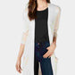 Maison Jules Women's Long Open-Front Jersey Cardigan Sweater Dark Beige Size Medium