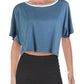 Free People Women's Forever Yours Fitness Running T-Shirt Dark Blue Size Small
