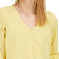 Maison Jules Women's Printed Ruffled-Cuff Top  Med Yellow Size X-Large