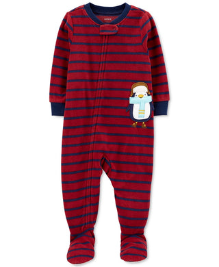 Carter's Kid's Toddler Boys Footed Fleece Penguin Pajamas Red Size 4T