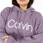 Calvin Klein Women's  Animal Print Hooded Sweatshirt  Purple Size 2X