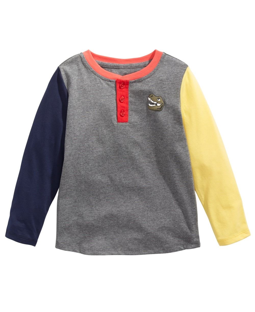 Epic Threads Toddler Boy's Colorblocked Dinosaur Print T-Shirt Gray Size 3