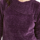 Karen Scott Women's Envelope Neck Chenille Sweater Purple Size PS