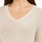 Charter Club Women's Marled V Neck Sweater Beige Size Petite Small