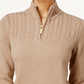 Karen Scott Women's Cotton Half Zip Sweater Brown Size Petite Small