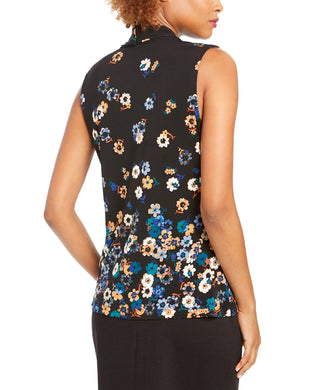 Calvin Klein Women's Sleeveless Printed Top Blue Size Petite X-Large