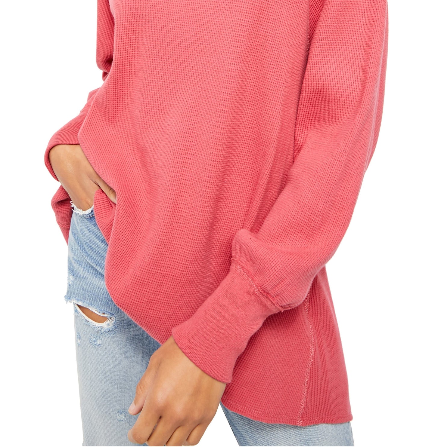 Free People Women's Amelia Thermal Top Pink Size Medium