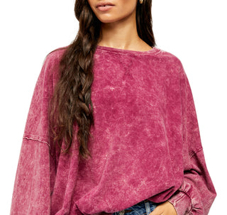 Free People Women's 213 Tee Dark Red Size Extra Small