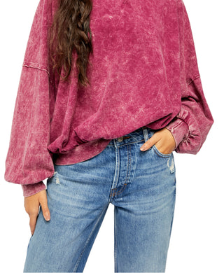 Free People Women's 213 Tee Dark Red Size Extra Small