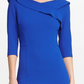 DKNY Women's Ruffle V Neck Sheath Dress Blue Size 8