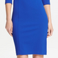 DKNY Women's Ruffle V Neck Sheath Dress Blue Size 8