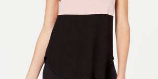 Alfani Women's Petite Printed Round-Hem T-Shirt  Dark Pink Size PM