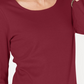 Karen Scott Women's Petite Cotton Scoop-Neck Top Medium Red Size PS