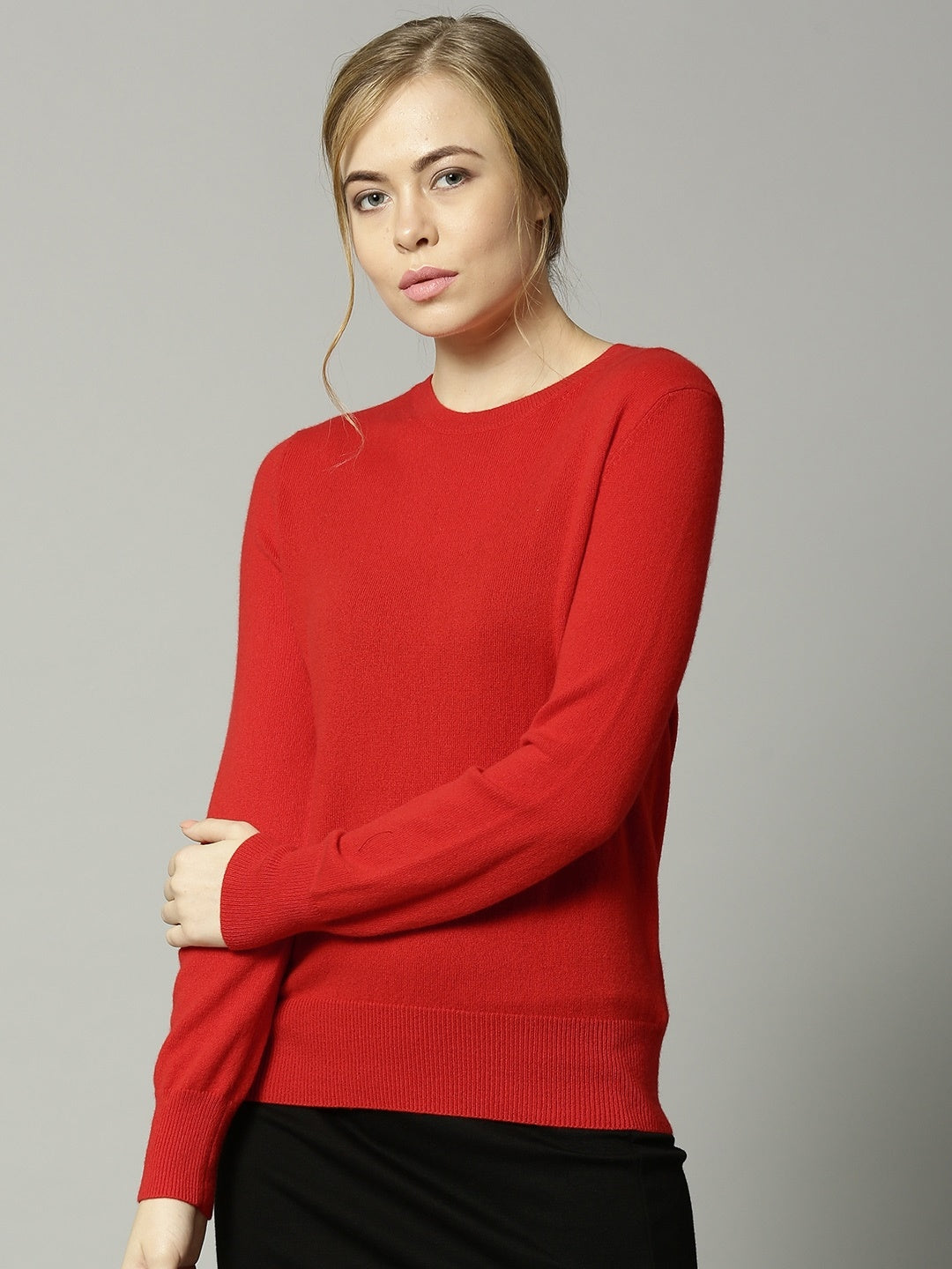 Charter Club Women's Crew Neck Cashmere Sweater Regular & Petite Red Size Petite Small