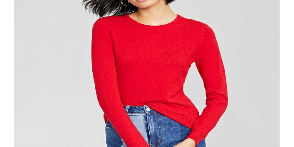 Charter Club Women's Crew Neck Cashmere Sweater Regular & Petite Red Size Petite Small