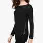 INC International Concepts Women's Petite Waffle-Knit Side-Zip Tunic Sweater Black Size PL