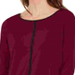 Alfani Women's Burgundy Solid Long Sleeve Crew Neck T Shirt Top Wine Size Petite Small