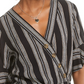 Gypsies & Moondust Junior's Printed Faux Wrap Top Black Size Medium
