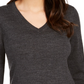 Charter Club Women's Merino Wool Button Cuff V Neck Sweater Gray Size X-Large