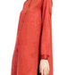 Eileen Fisher Women's Mandarin Satin Button-Down Tunic Top Red Size Large