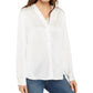 Eileen Fisher Women's Silk Button Front Button Down Top White Size Large