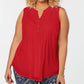 Charter Club Women's Plus Size Pleated Pintuck Top Red Size 1X