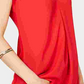 INC International Concepts Women's Inverted-Pleat V-Neck Top Red Size Small