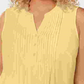Charter Club Women's Pleated Pintuck Top Yellow Size 1X