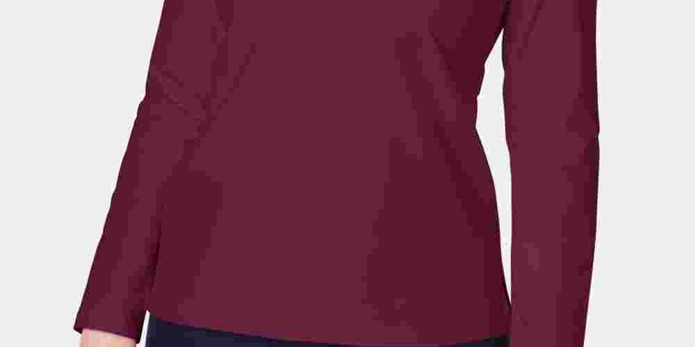 Karen Scott Women's Tie Long Sleeve Henley Top Red Size X-Small