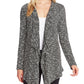 Vince Camuto Women's Drape Front Herringbone Cardigan Black Size Large